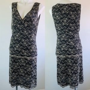 Caslon Black Cream Sleeveless Tank With Skirt M